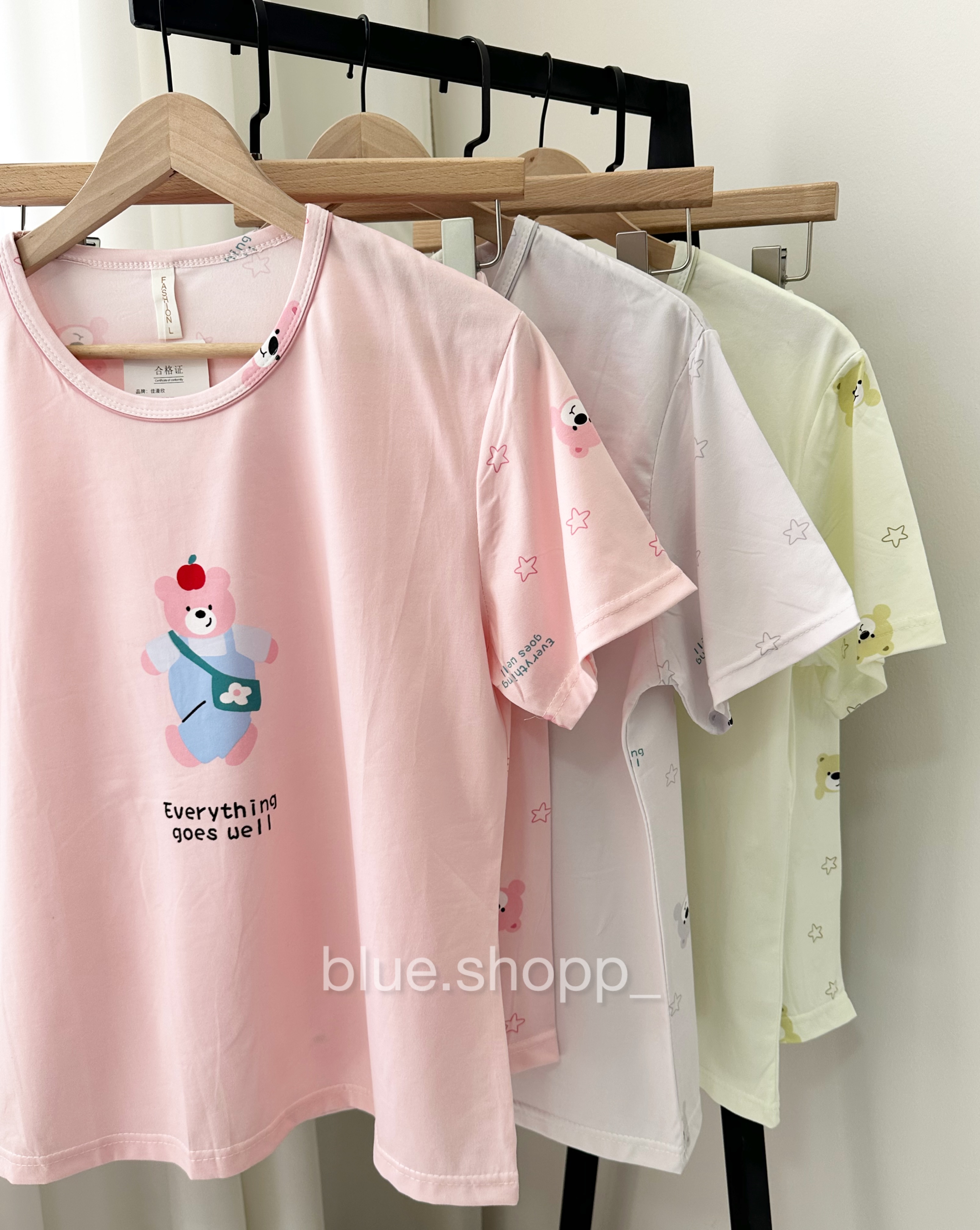 ست بلوز و شلوارک پینترستی نخ پنبه درجه ۱ خرسی زنانه ودخترانه وارداتی کد ۱۴۰۳۲